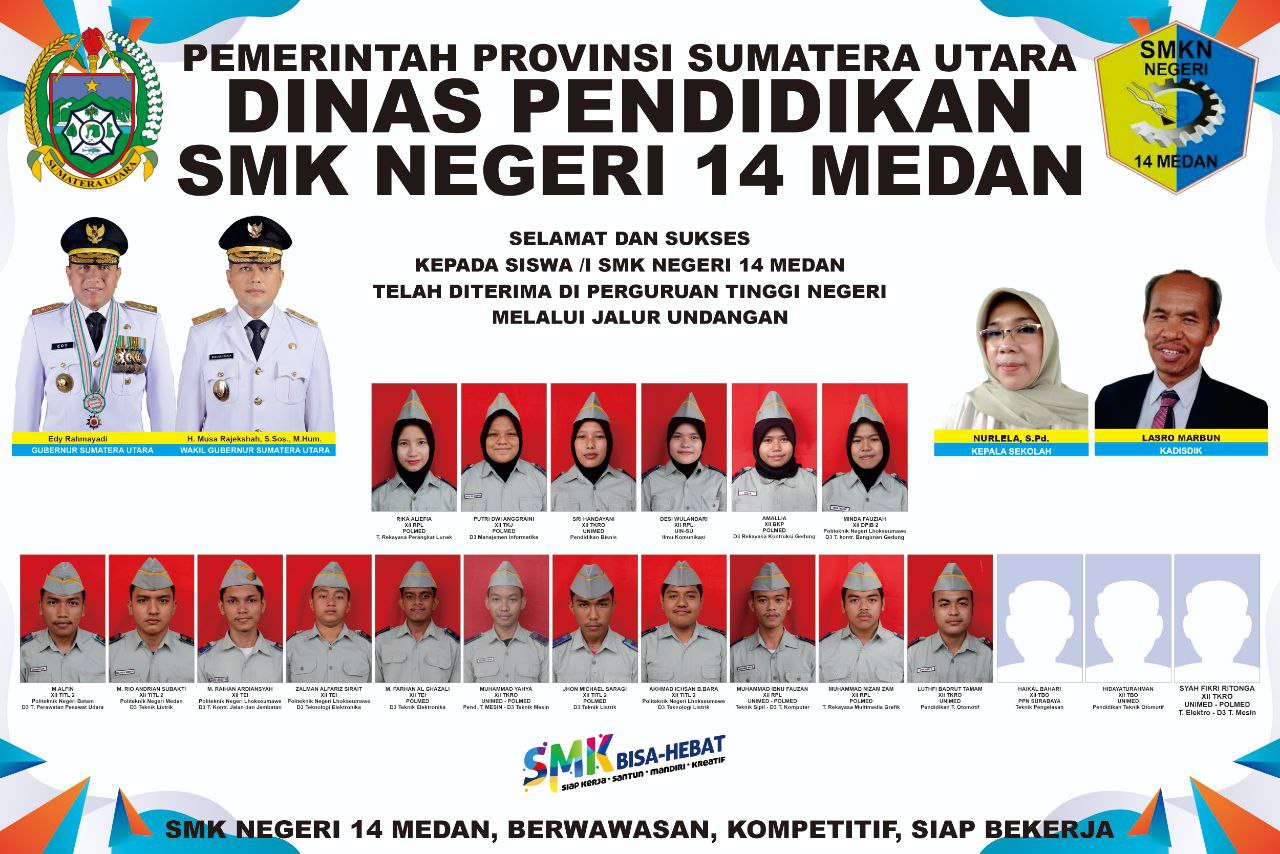 20 Siswa SMK Negeri 14 Medan diterima di PTN melalui jalur undangan